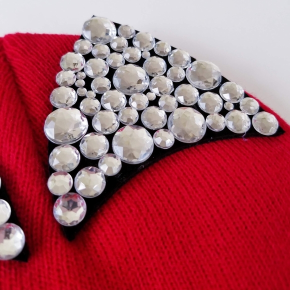 TASHA Jeweled Cat Ear Beanie, Red - Picture 3 of 5